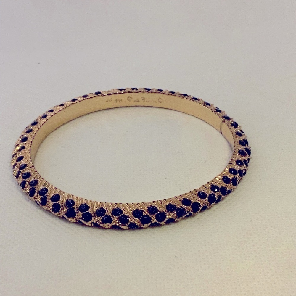 Lilly Pulitzer Paradise Found Black and Gold Bangle Bracelet - EUC